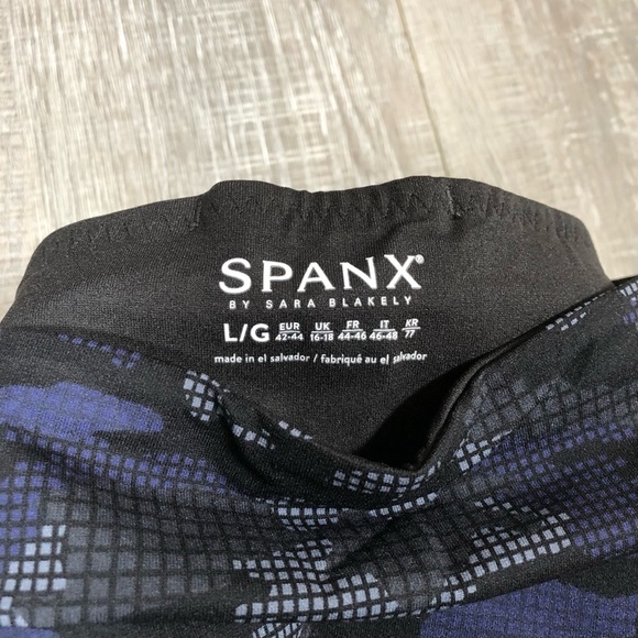SPANX Legging High Waist Size Large Black Camo blue - Picture 5 of 5